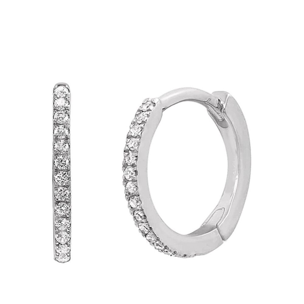 SAVVY Cie Silver CZ Hoops